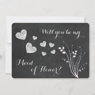 Convite de Dama de Honra Floral com Miçangas em Qu