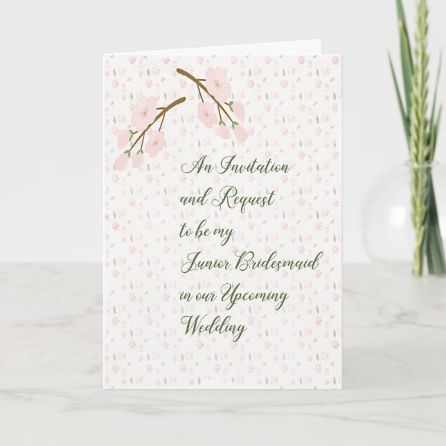 Convite de Dama de Honra Júnior e Cartão de Pedido (Frente)