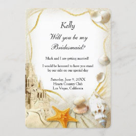Convite de Dama de Honra para Casamento de Castelo