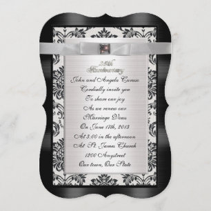 Convite de damasco para renovação de votos de aniv