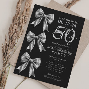 Convite de data de aniversário de 50 anos Coquette