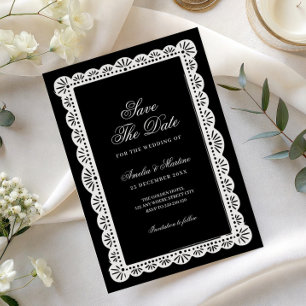 Convite de data de casamento em script Old Money p