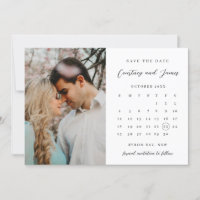 Convite de data de reserva de foto de calendário m