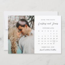 Convite de data de reserva de foto de calendário m