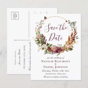 Convite de Data de Rustic Fall Floral