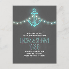 convite de data de salva com âncora náutica vintag