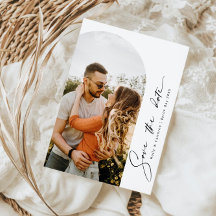 Convite de data de salva de casamento de arco mode