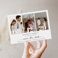 Convite de data de salvamento de foto moderno mini