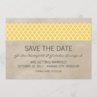 Convite de Data de Salvamento Quatrefoil Rústico A