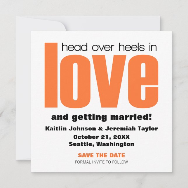 Convite de Data para Salvar Head Over Heels, Laran (Frente)
