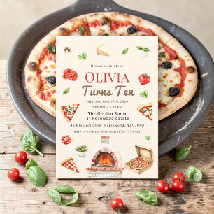 Convite de Décimo Aniversário do Forno de Pizza It