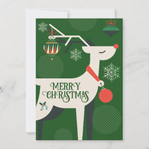 Convite de decoração de Natal de veado clássico ge