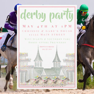 Convite de Derby de Aquarela Pista de Corrida Icôn