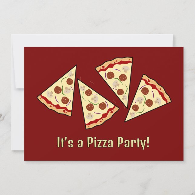 convite de design de fatias de pizza (Frente)