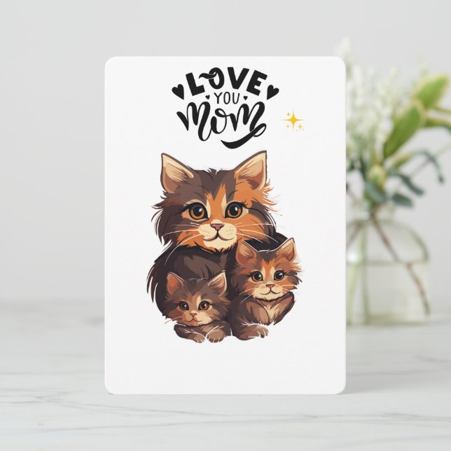 convite de design de gato (Em pé/Frente)