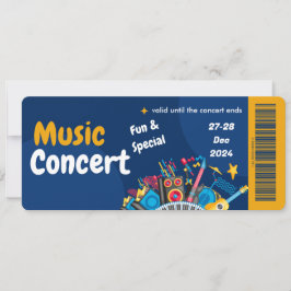 Convite de Design Elegante para Festa de Música