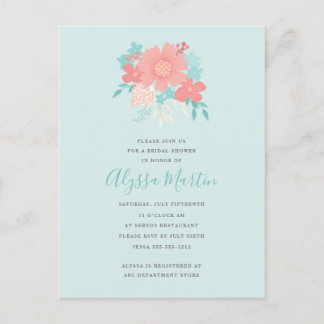 Convite de design floral bonito e moderno