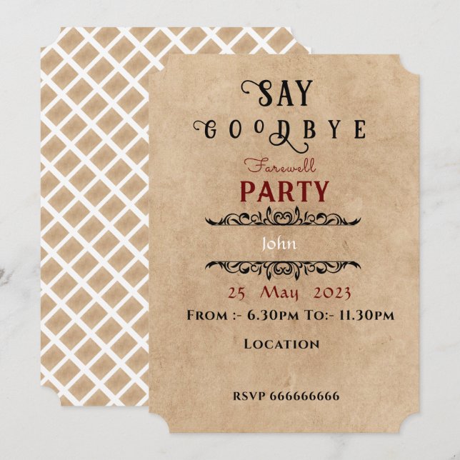 Convite de despedida (Frente/Verso)