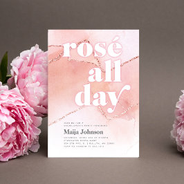 Convite de Despedida de Solteira com Tema Rosé All