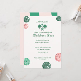 Convite de Despedida de Solteira Elegante Verde e