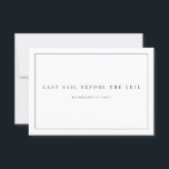 Convite de despedida de solteira em branco moderno<br><div class="desc">Este cartão de convite de despedida de solteira branco elegante e minimalista apresenta tipografia moderna e texto limpo para um design branco simples e elegante que você vai adorar. Adicione texto personalizado para fornecer qualquer informação adicional necessária para seus convidados. Sinta-se à vontade para me enviar uma mensagem com qualquer...</div>