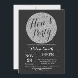 Convite de despedida de solteira preto e brilho pr<br><div class="desc">Cartão de Convite de despedida de solteira preto e brilho prateado. Para personalização adicional,  clique no botão "Personalizar" e use nossa ferramenta de design para modificar este modelo.</div>