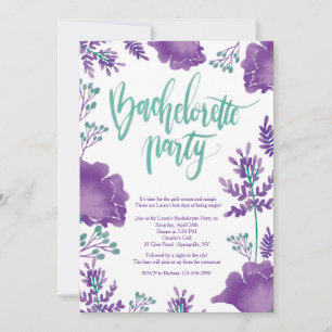 Convite de Despedida de Solteira Roxo