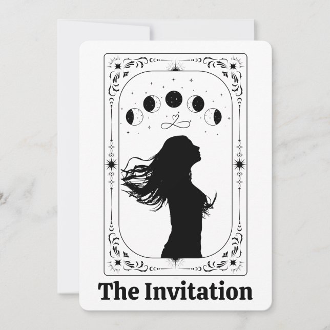 Convite de Despedida de Solteira Tarot Festa Celes (Frente)