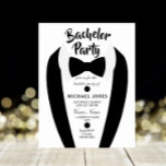 Convite de despedida de solteiro com gravata borbo<br><div class="desc">Design cortesia de https://www.etsy.com/shop/teabreakart</div>