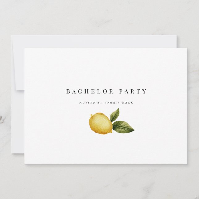 Convite de despedida de solteiro com limão (Frente)