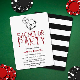 Convite de Despedida de Solteiro com Noite de Cass