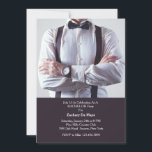 Convite de Despedida de Solteiro com Roupas de Gal<br><div class="desc">Vestido com o seu melhor, este cavalheiro está se preparando para festejar. Convide seus amigos para se juntarem a ele com este convite elegante.</div>