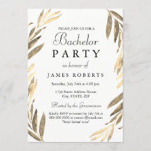 Convite de despedida de solteiro Moderno com Folha