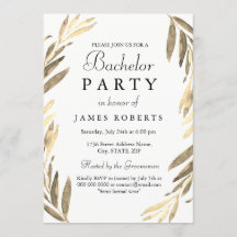 Convite de Despedida de Solteiro Moderno Folha Dou