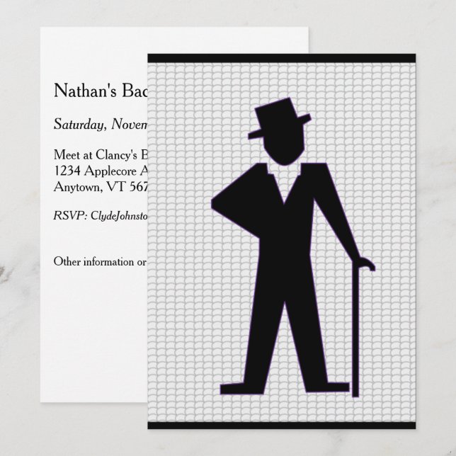 Convite de Despedida de Solteiro Personalizável Da (Frente/Verso)