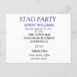 Convite de Despedida de Solteiro Preto e Branco El