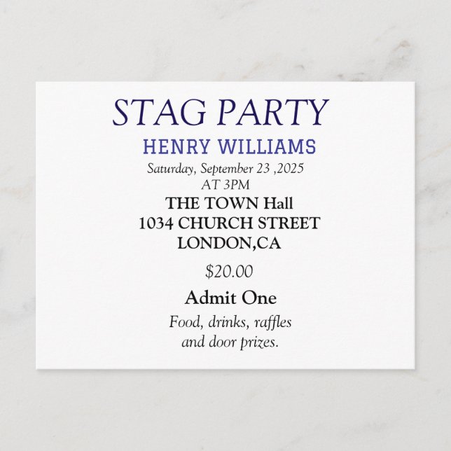 Convite de Despedida de Solteiro Preto e Branco El (Frente)