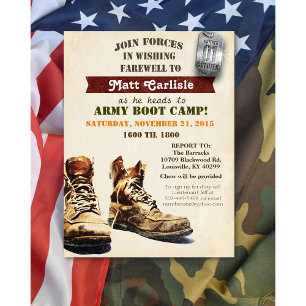 Convite de Despedida Militar para Boot Camp