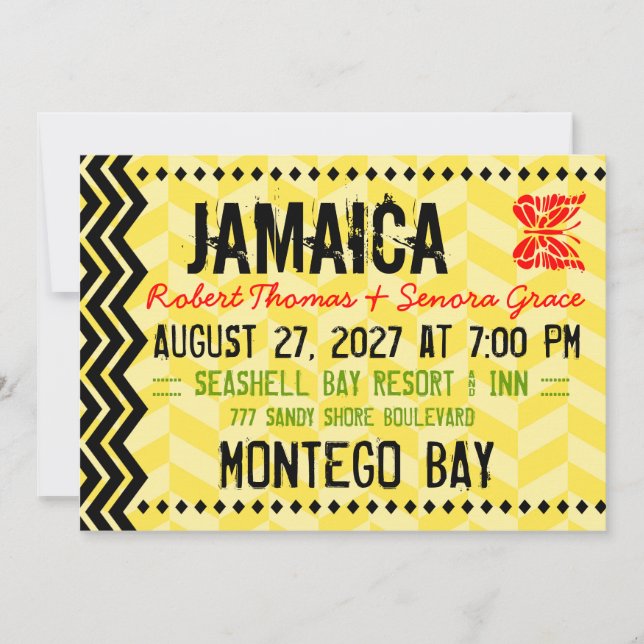 Convite de destino JAMAICA (Frente)