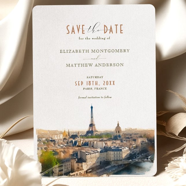 Convite de Destino Paris França Salve a Data (Criador carregado)