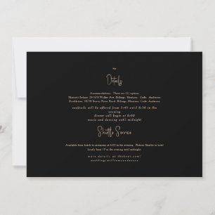 Convite de Detalhe de Casamento Preto e Dourado