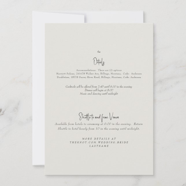Convite de Detalhes de Casamento Forever Faithful  (Frente)
