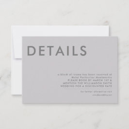 Convite de Detalhes de Casamento Mínimo