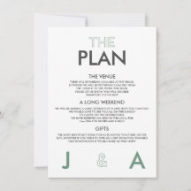 Convite de Detalhes de Casamento Mínimo de Cor Duo