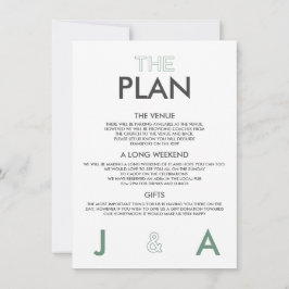 Convite de Detalhes de Casamento Mínimo de Cor Duo