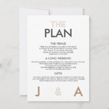 Convite de Detalhes de Casamento Mínimo de Cor Duo