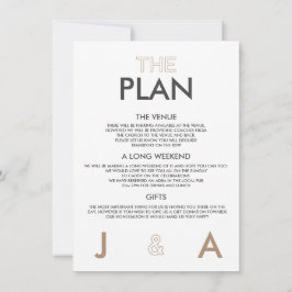 Convite de Detalhes de Casamento Mínimo de Cor Duo
