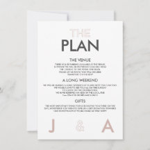 Convite de Detalhes de Casamento Mínimo de Cor Duo
