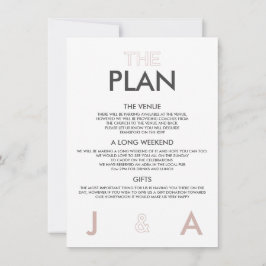 Convite de Detalhes de Casamento Mínimo de Cor Duo