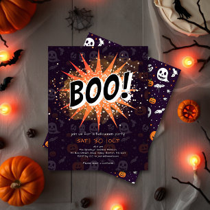 Convite de Dia das Bruxas de Black & Orange Boo